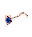 Fish Shaped Silver Curved Nose Stud NSKB-82